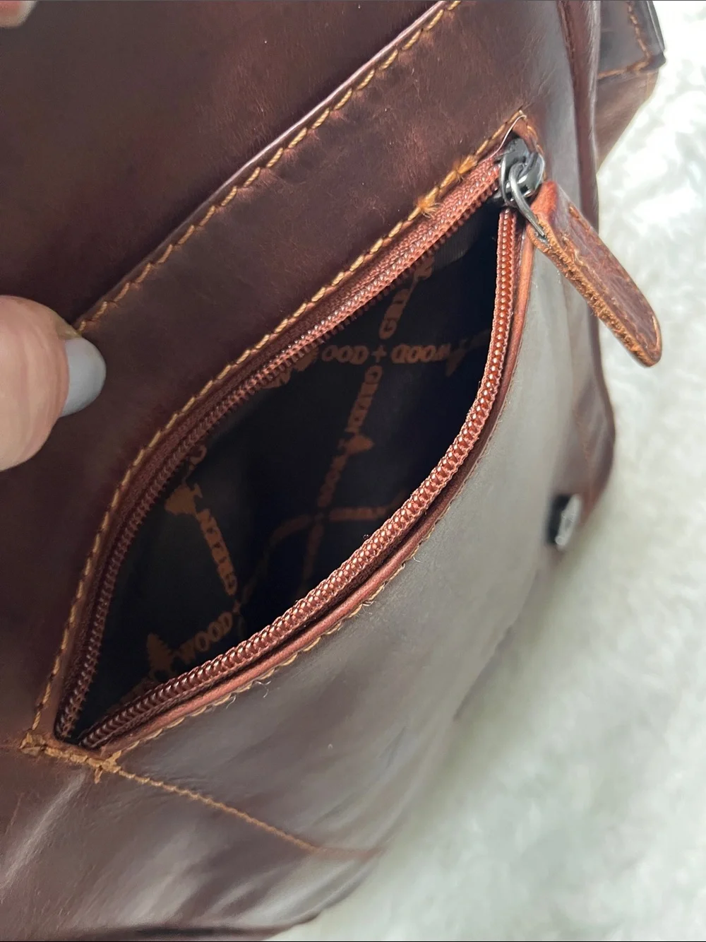 Greenwood Kingston sandal brown leather mini messenger shoulder crossbody bag